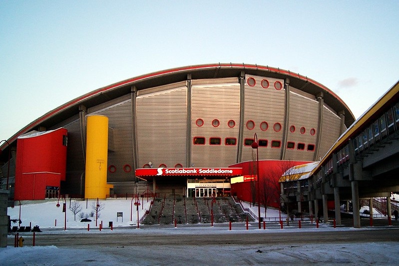 Photo of the Scotiabank Saddledome in Calgary, Alberta, Canada. Home of the Calgary Flames.