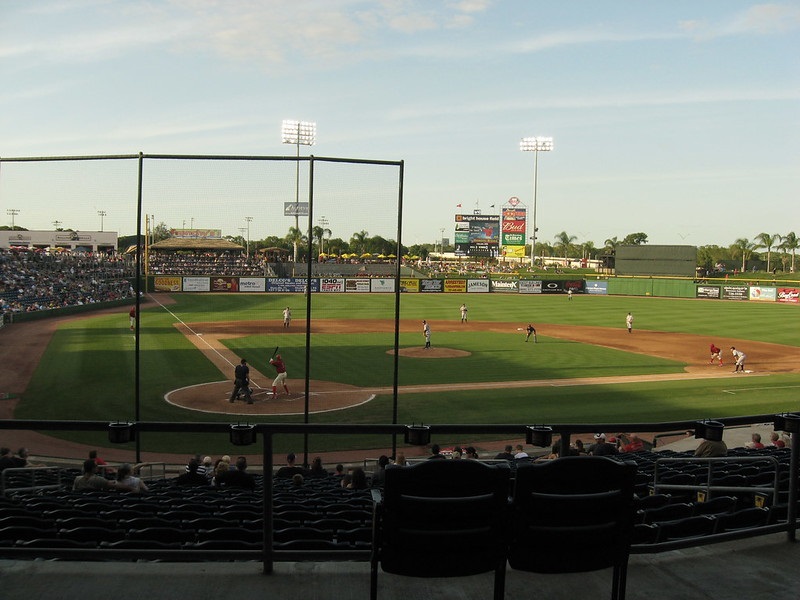 Photo of the playing field at Spectrum Field in Clearwater, Florida.