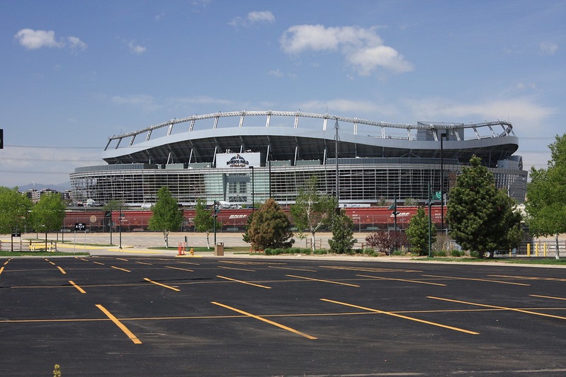 Exterior photo of Sports Authority Field at Mile High. Home of the Denver Broncos.