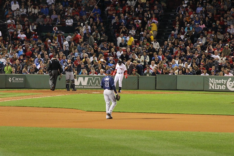 Photo of a game between the Tampa Bay Rays and Boston Red Sox at Fenway Park.