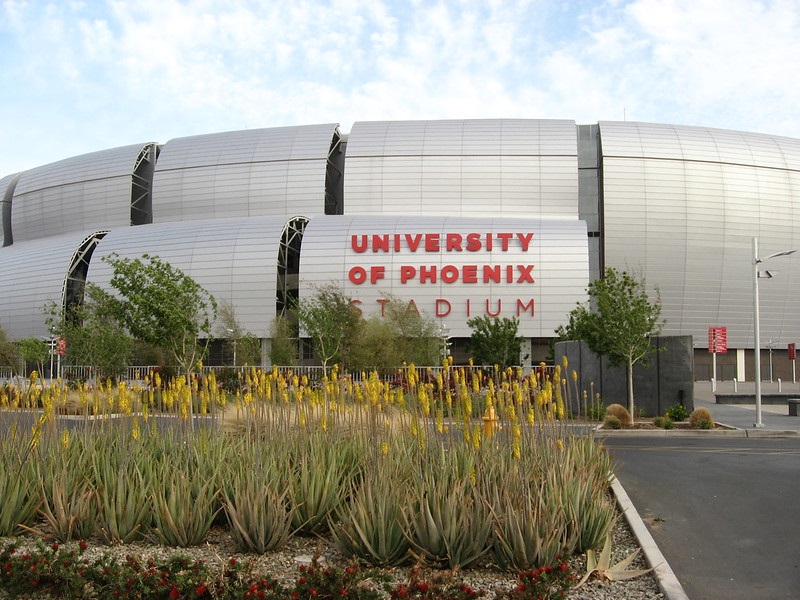Exterior photo of University of Phoenix Stadium. Home of the Arizona Cardinals.