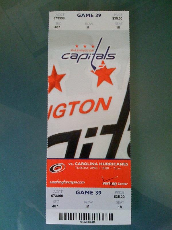 Photo of Washington Capitals tickets.