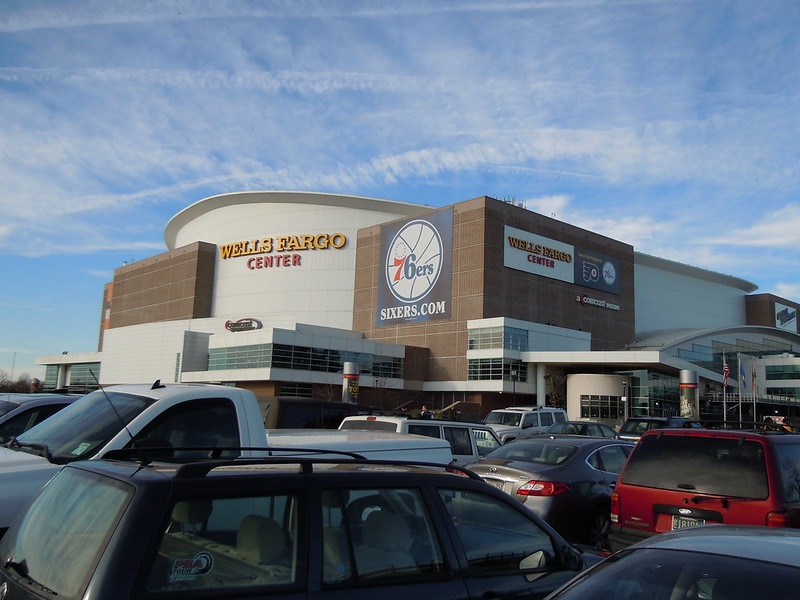 Photo of the Wells Fargo Center in Philadelphia, Pennsylvania. Home of the Philadelphia Flyers and Philadelphia 76ers.