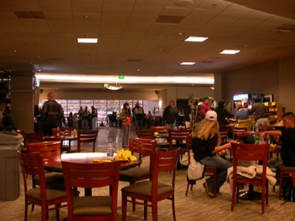 Photo of the Westside Club at Oakland Coliseum during an Oakland Athletics game.