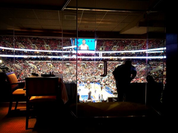 Inside the Cadillac Grille at the Wells Fargo Center during a Philadelphia 76ers Home Game