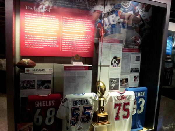 Jersey display at the Pro Football Hall of Fame in Canton, Ohio.
