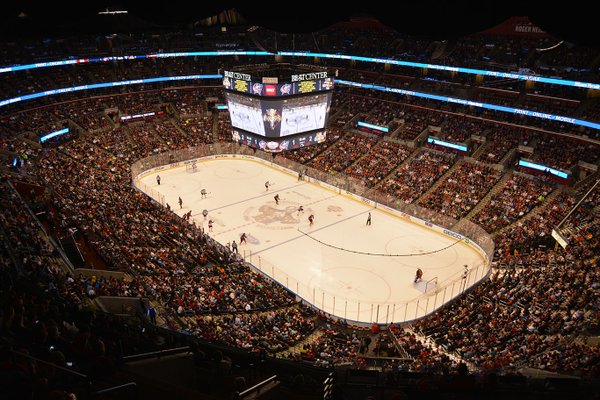 Photo of the ice at the BB&T Center, home of the Florida Panthers.