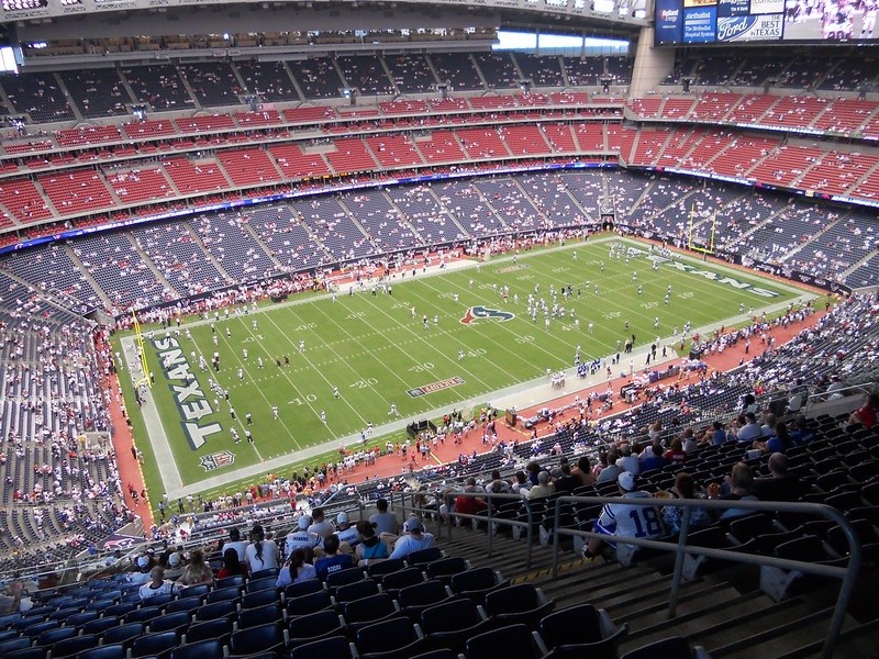 Photo taken from the gridiron level seats at NRG Stadium during a Houston Texans home game.