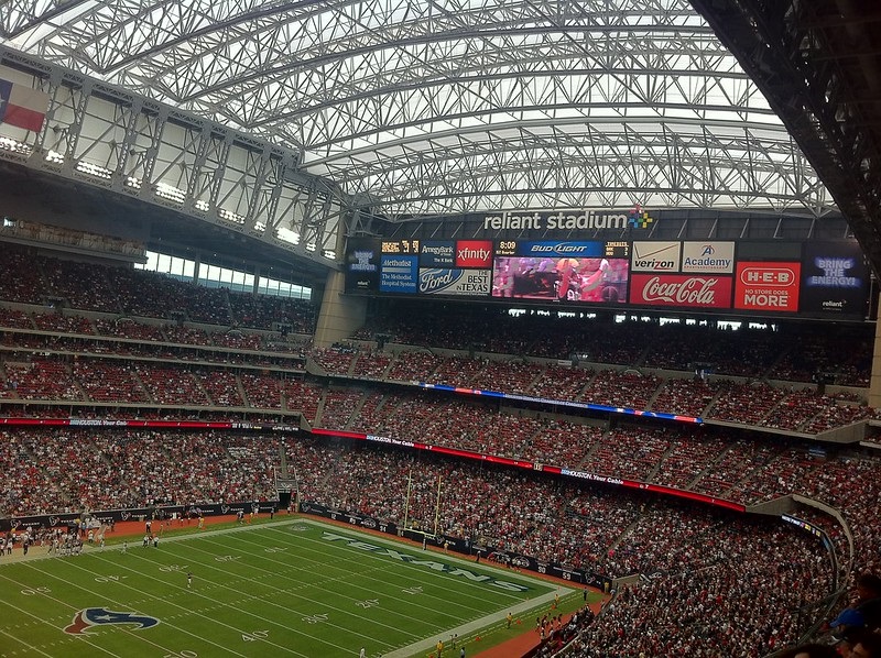 Photo taken from the mezzanine level seats at NRG Stadium during a Houston Texans home game.