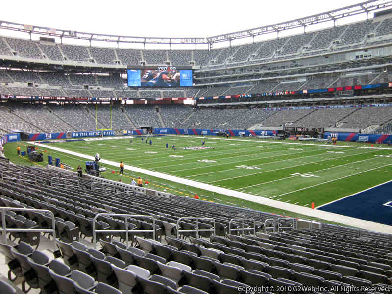 Seat view from section 108 at Metlife Stadium, home of the New York Giants