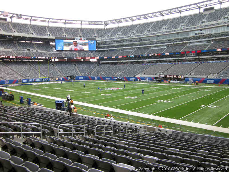 Seat view from section 109 at Metlife Stadium, home of the New York Giants