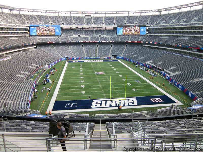 Seat view from section 202B at Metlife Stadium, home of the New York Giants