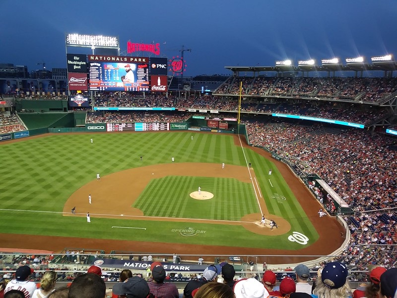 View from the club level seats at Nationals Park during a Washington Nationals home game.