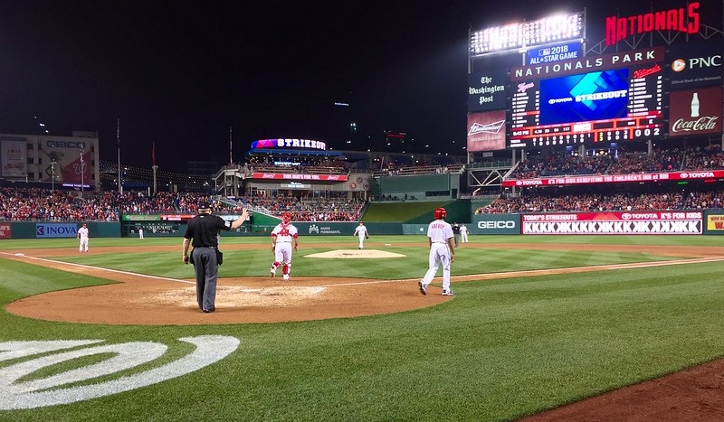 Photo taken from the Delta Sky360 Club seats at Nationals Park during a Washington Nationals home game.