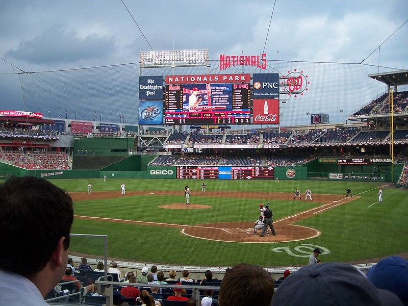 Photo taken from the PNC Diamond Club seats at Nationals Park during a Washington Nationals home game.
