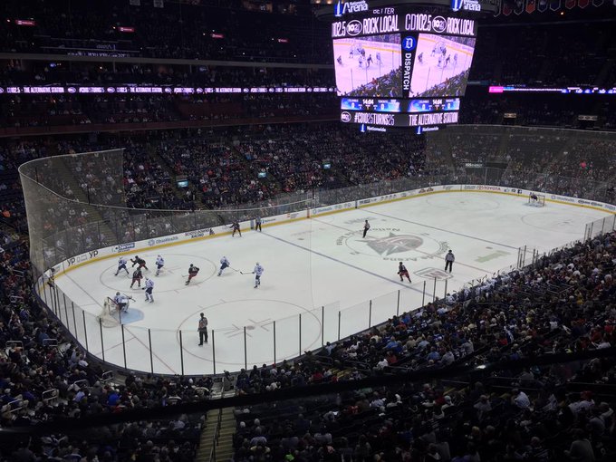 View from the suites at Nationwide Arena during a Columbus Blue Jackets game.
