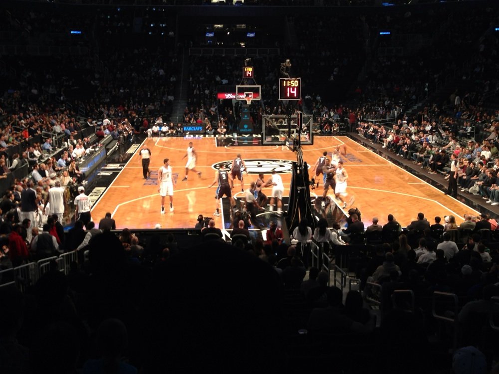 Seat view from Section 1 at the Barclays Center, home of the Brooklyn Nets