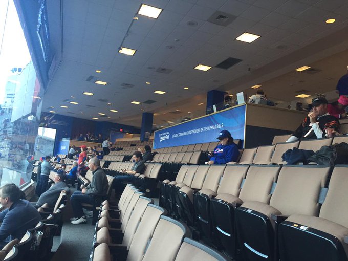 Interior photo of a suite at New Era Field during a Buffalo Bills home game.