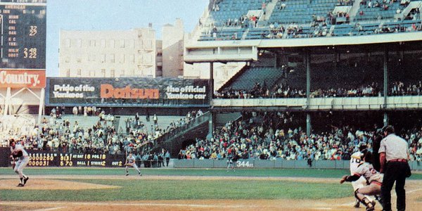 Photo of a New York Yankees game at old Yankee Stadium. Year unkown.