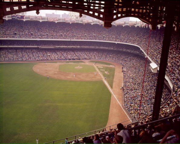 Photo of one of the last rows at old Yankee Stadium. 