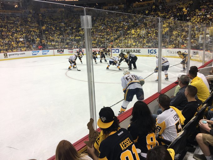 Photo taken from the Captain Morgan Club seats at PPG Paints Arena during a Pittsburgh Penguins game.