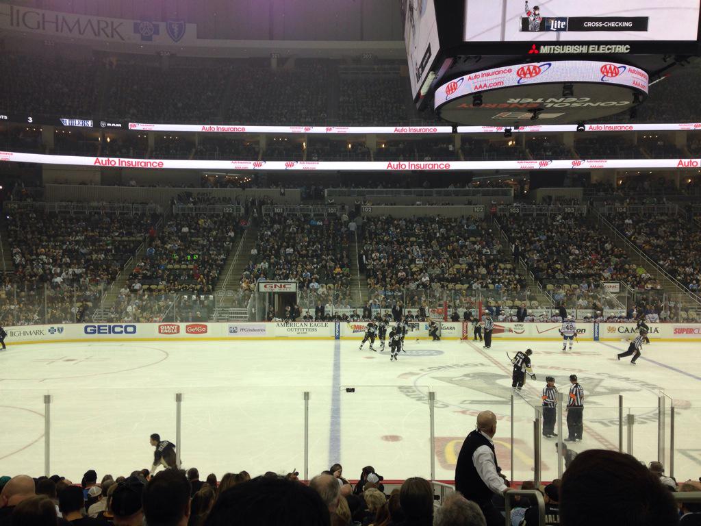 Seat view from section 113 at PPG Paints Arena, home of the Pittsburgh Penguins