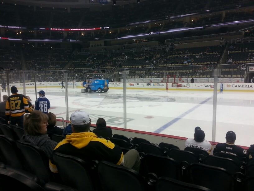 Seat view from section 111 at PPG Paints Arena, home of the Pittsburgh Penguins