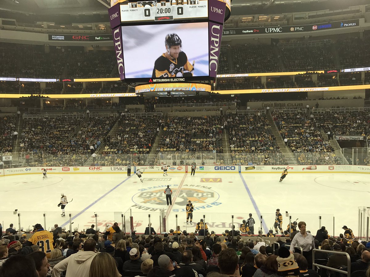 Seat view from section 102 at PPG Paints Arena, home of the Pittsburgh Penguins
