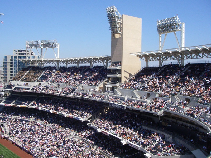 Photo of the upper level tower at Petco Park. Home of the San Diego Padres.