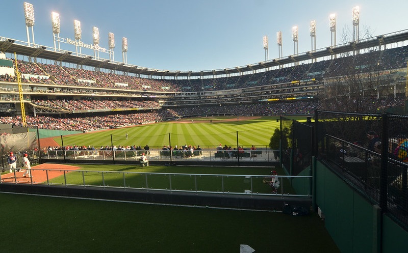 Photo of the bullpens at Progressive Field. Home of the Cleveland Indians.