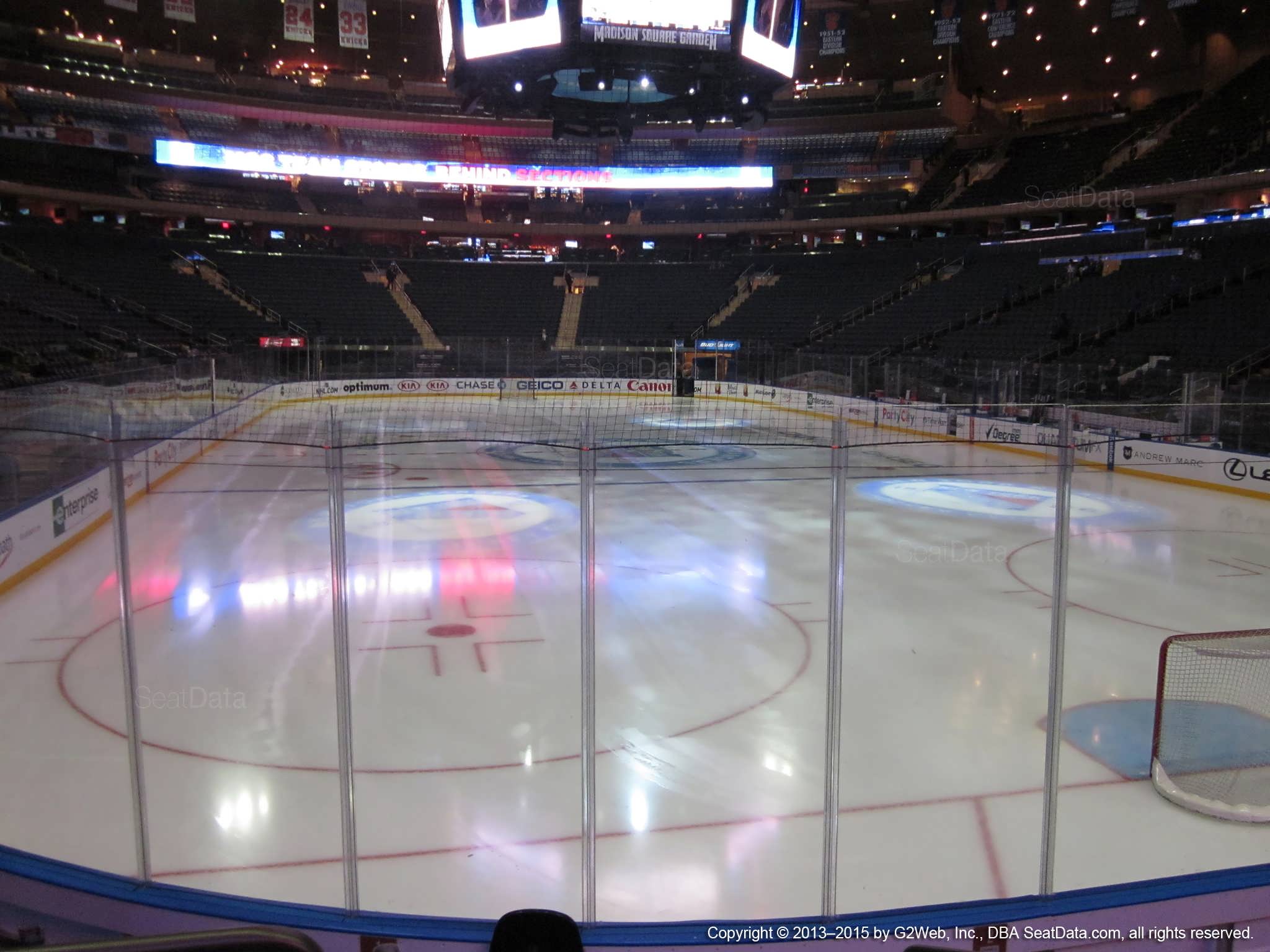 Seat view from section 3 at Madison Square Garden, home of the New York Rangers