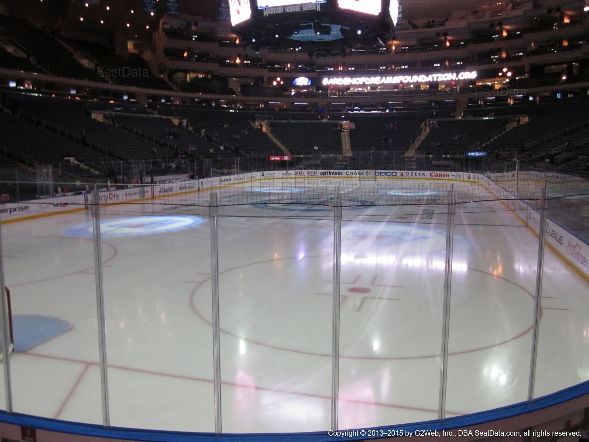 Seat view from section 9 at Madison Square Garden, home of the New York Rangers