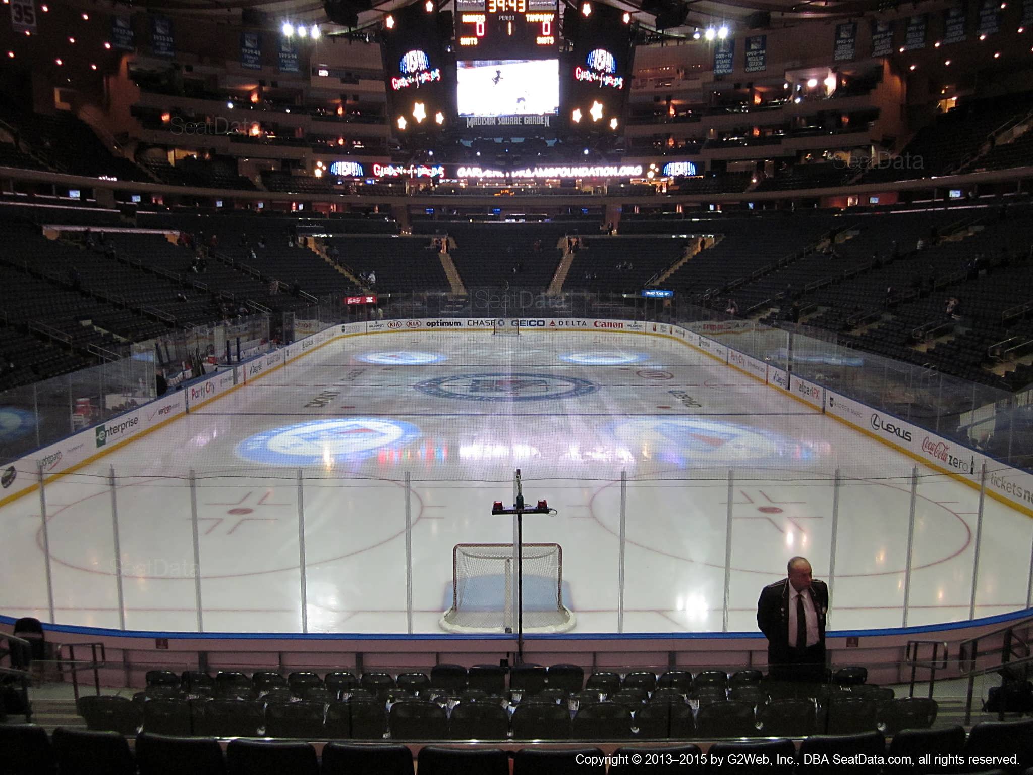 Seat view from section 112 at Madison Square Garden, home of the New York Rangers