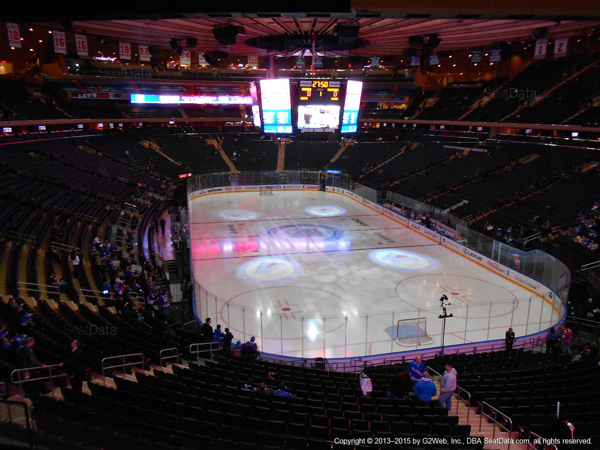 Seat view from section 203 at Madison Square Garden, home of the New York Rangers