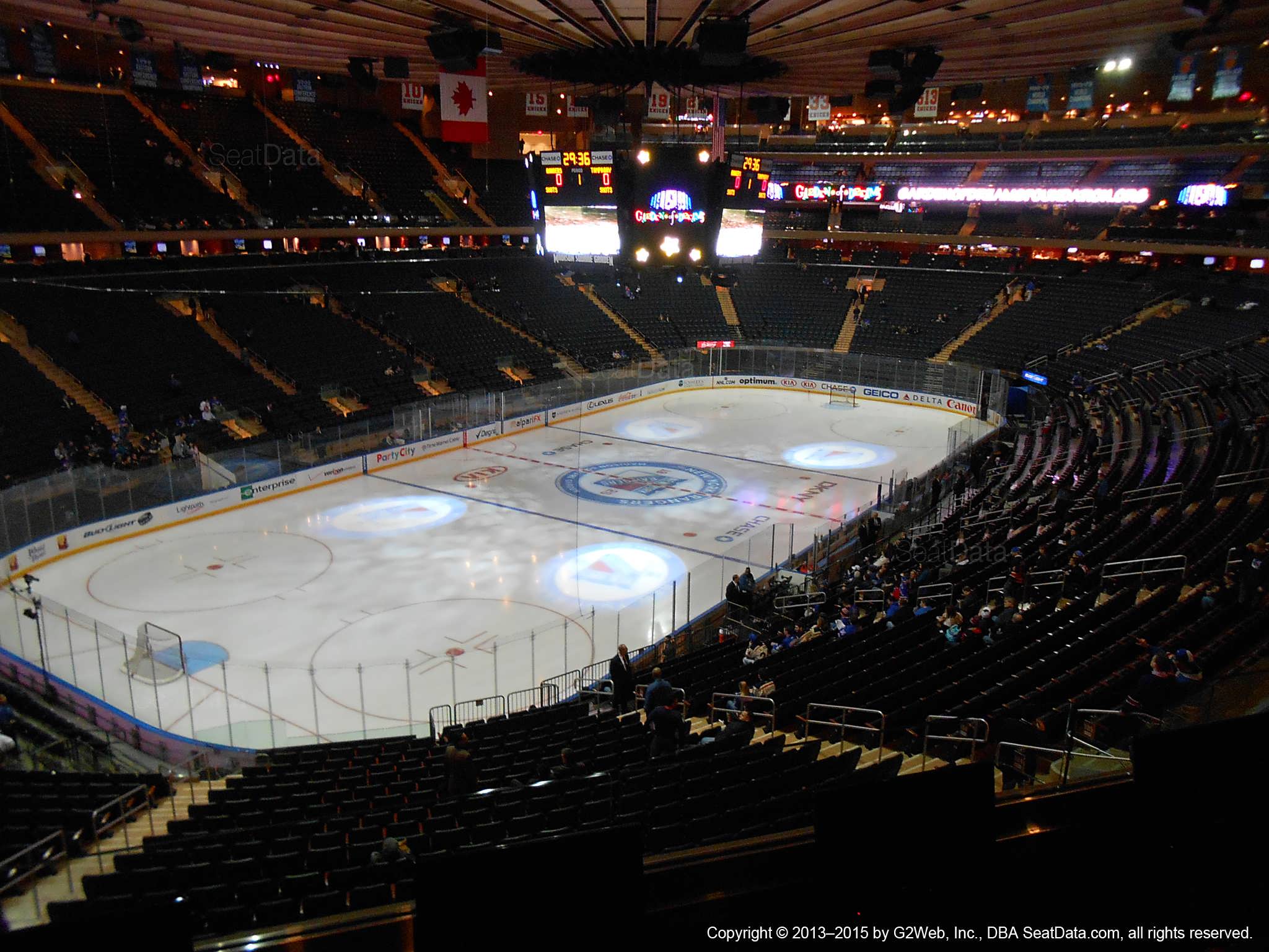 Seat view from section 207 at Madison Square Garden, home of the New York Rangers
