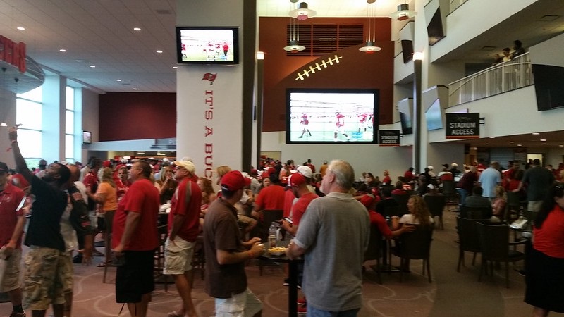 Photo of the East Stadium Club at Raymond James Stadium. Home of the Tampa Bay Buccaneers.