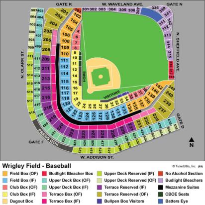 Map Wrigley Field Seating Chart