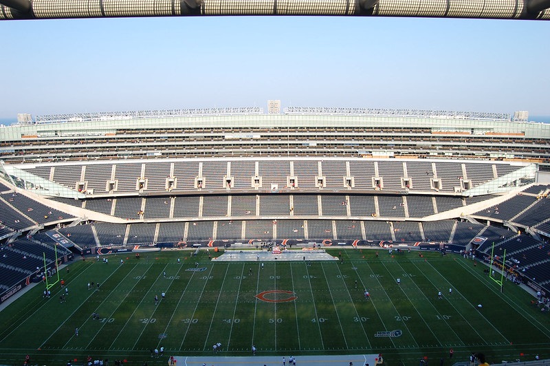 Photo taken from the grandstand level seats at Soldier Field. Home of the Chicago Bears.