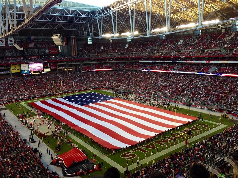 Photo taken from the club level seats at State Farm Stadium during an Arizona Cardinals home game.