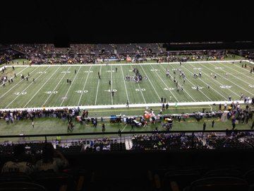 View from a suite at the Mercedes-Benz Superdome during a New Orleans Saints game.