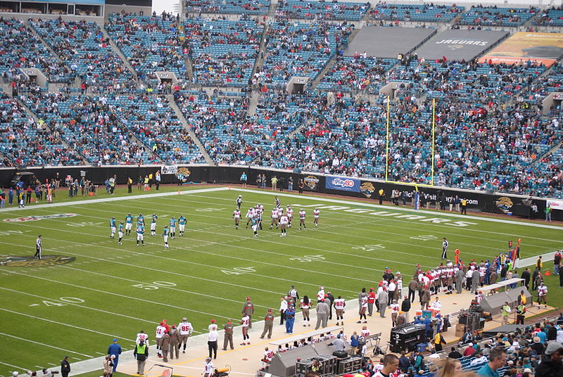 Photo taken from the club seats at TIAA Bank Field during a Jacksonville Jaguars home game.