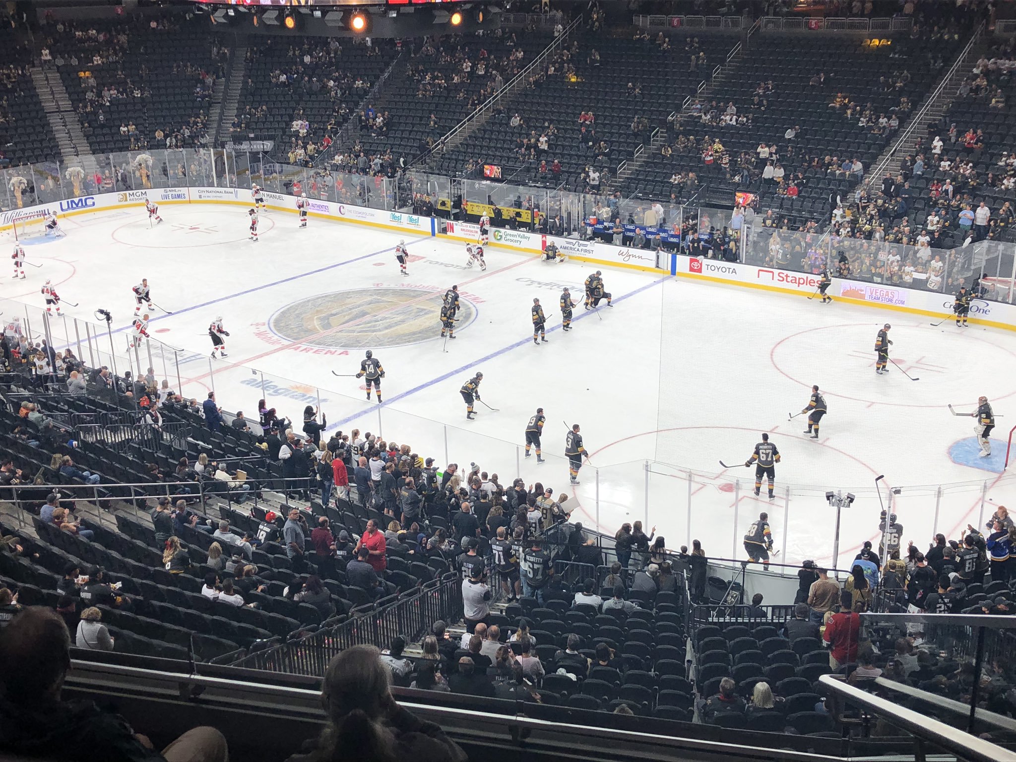 View from a suite at T-Mobile Arena during a Vegas Golden Knights game.