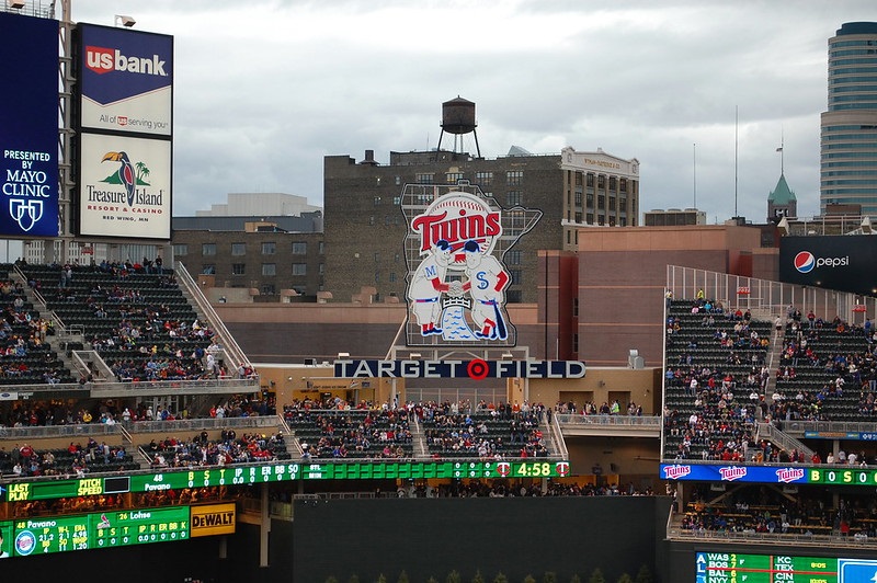 Photo of the Minnie & Paul sign at Target Field. Home of the Minnesota Twins.