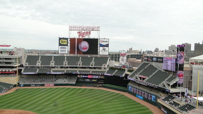 Photo of the outfield mezzanine seating area at Target Field. Home of the Minnesota Twins.