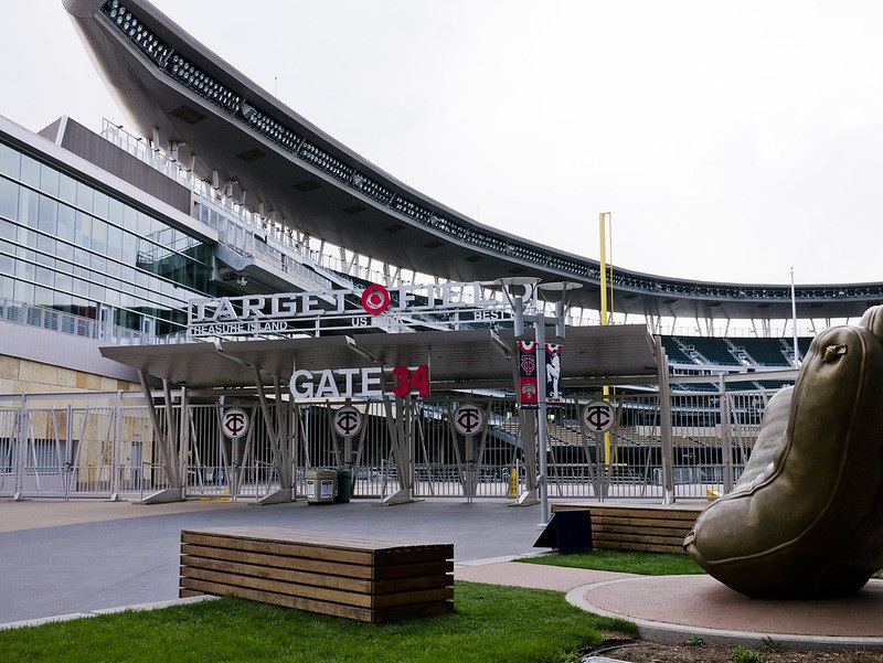 Exterior photo of Target Field taken from outside of Gate 34. Home of the Minnesota Twins.