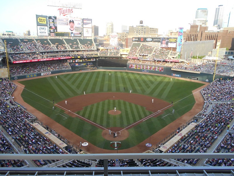 Photo taken from the terrace level seats at Target Field during a Minnesota Twins home game.