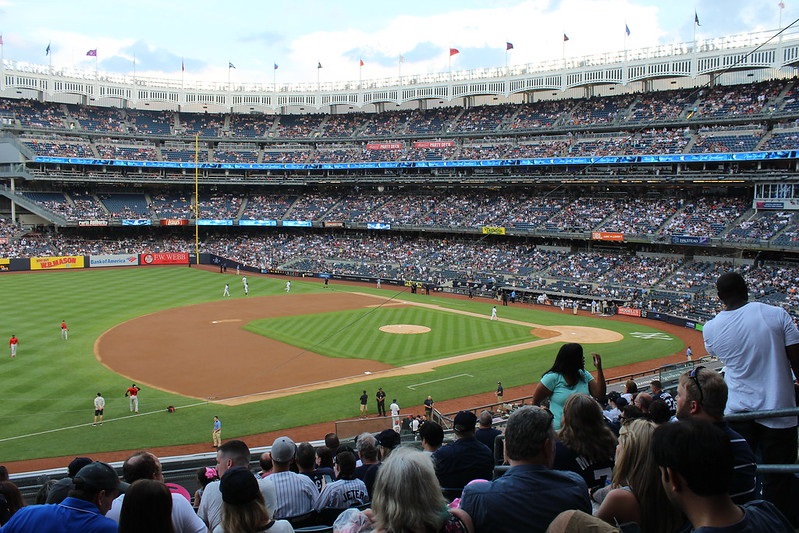 Photo taken from the main level seats at Yankee Stadium during a New York Yankees home game.