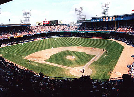 Photo of the field at Tiger Stadium, former home of the Detroit Tigers.