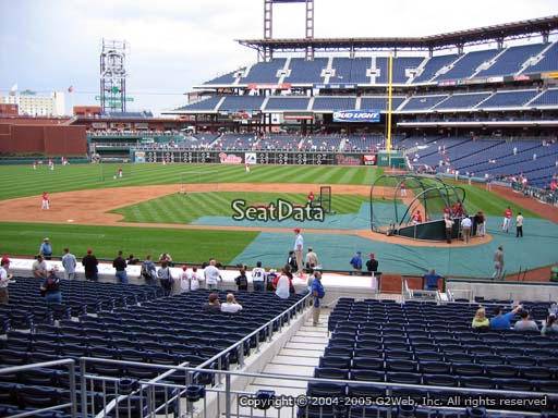 Seat view from section A at Citizens Bank Park, home of the Philadelphia Phillies