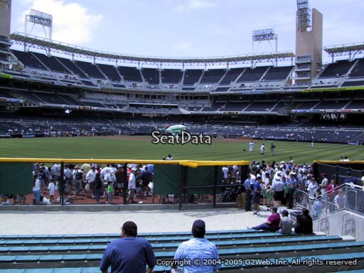 Seat view from the outfield bleachers at Petco Park, home of the San Diego Padres